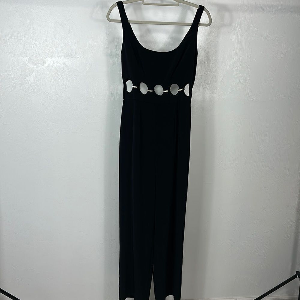 Niteline Vintage Black Sleeveless Jumpsuit with Unique Cut Out design Sz 6